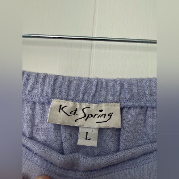 Vintage K.D. Spring Linen Skirt Purple Lavender Light Fairy Cottage Whimsical L - Picture 3 of 5